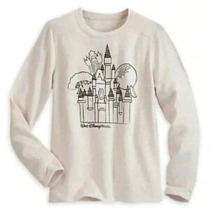 Walt Disney World Disney Parks Magic Kingdom Castle Sweatshirt Ivory Grey XS